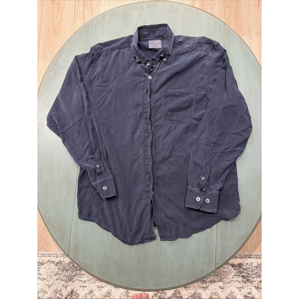 Tommy Bahama Jeans Men’s L Blue Long Sleeve Button Down Tencel Cotton Shirt